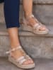 Bellucci Sleehaksandalen beige