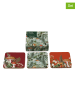 SiL Interiors 6-delige set: onderzetters "Mushroom" groen/rood - (L)10 x (B)10 cm