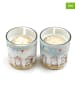 SiL Interiors 2-delige set: kaarsen meerkleurig - (H)8 x Ø 7,5 cm