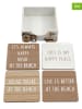SiL Interiors 5-delige set: onderzetters lichtbruin/wit