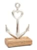 SiL Interiors Figurka dekoracyjna "Anchor" w kolorze srebrno-jasnobrązowym - 10 x 17 cm