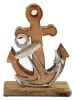 SiL Interiors Figurka dekoracyjna "Anchor" w kolorze srebrno-jasnobrązowym - 14 x 21 cm