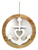 SiL Interiors Dekoanhänger "Anchor" in Weiß/ Hellbraun - Ø 27 cm
