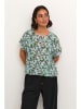 Kaffe Shirt in Türkis/ Grün/ Schwarz