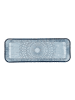 Lyngby Glas Serveerplaat "Kusintha" blauw - (B)38 x (H)14 x (D)3 cm