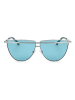 Guess Damskie okulary przeciwsłoneczne w kolorze srebrno-niebieskim
