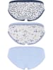 COTONELLA 3er-Set: Slips in Blau/ Weiß/ Hellblau