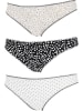 COTONELLA 3er-Set: Slips in Weiß/ Schwarz/ Beige