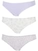 COTONELLA 3-delige set: slips wit/paars/lichtroze
