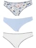 COTONELLA 3er-Set: Slips in Hellblau/ Weiß