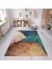CARPET DIEM Laagpolig tapijt lichtbruin/blauw/groen