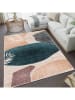 CARPET DIEM Kurzflor-Teppich in Beige/ Dunkelblau/ Orange