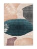 CARPET DIEM Kurzflor-Teppich in Beige/ Dunkelblau/ Orange