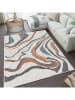 CARPET DIEM Kurzflor-Teppich in Creme/ Hellbraun/ Grau