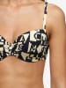 Chantelle Bikini-Oberteil in Dunkelblau/ Weiß