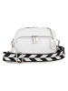 Lucca Baldi Leren schoudertas wit - (B)19 x (H)15 x (D)7 cm