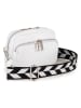 Lucca Baldi Leren schoudertas wit - (B)19 x (H)15 x (D)7 cm