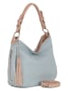 Lia Biassoni Leder-Schultertasche in Hellblau - (B)36 x (H)26 x (T)10 cm