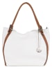 Lia Biassoni Leder-Henkeltasche in Weiß - (B)32 x (H)28 x (T)14 cm