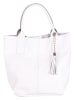 Pia Sassi Leder-Shopper in Weiß - (B)28 x (H)35 x (T)17 cm