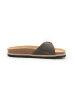 Mandel Leren slippers grijs