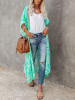 Milan Kiss Kimono in Grün/ Weiß