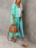Milan Kiss Kimono in Grün/ Weiß