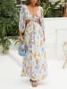 Milan Kiss Kleid in Beige/ Hellblau