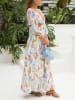 Milan Kiss Kleid in Beige/ Hellblau