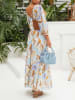 Milan Kiss Kleid in Beige/ Hellblau