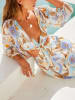 Milan Kiss Kleid in Beige/ Hellblau