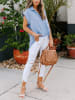 Milan Kiss Jeansbluse in Hellblau