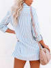 Milan Kiss Bluse in Weiß/ Hellblau