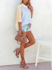 Milan Kiss Blouse lichtblauw/geel/lichtroze
