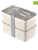 Violeta Home 2-delige set: lunchbox wit/grijs - (B)18,5 x (H)11 x (D)5 cm
