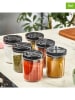 Violeta Home 6-delige set: kruidenglaasjes zwart/tranparant - 300 ml