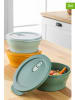 Violeta Home 3er-Set: Vorratsdosen in Orange/ Grün/ Hellblau - (B)18,5 x (H)20 x (T)8 cm