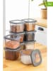 Violeta Home 9-delige set: voorraaddozen antraciet - (B)10 x (H)10 x (D)9,5 cm