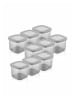 Violeta Home 9-delige set: voorraaddozen antraciet - (B)10 x (H)10 x (D)9,5 cm