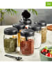 Violeta Home 6er-Set: Gewürzgläser in Schwarz/ Transparent - (H)10 x Ø 9 cm