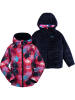 Peek U Omkeerbare doorgestikte jas "Meadow" roze/donkerblauw