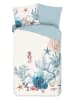 Good Morning Beddengoedset "Reine" wit/turquoise