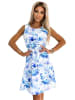 numoco Kleid in Weiß/ Hellblau