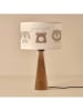 ABERTO DESIGN Tafellamp wit/lichtbruin - (H)38 x Ø 24 cm