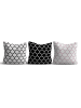 ABERTO DESIGN 3er-Set: Kissen in Schwarz/ Weiß/ Rosa - (L)43 x (B)43 cm