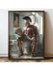 ABERTO DESIGN Druk artystyczny w drewnianej ramce - 70 x 50 cm