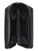 micmacbags Leder-Geldbörse "Mendoza" in Schwarz - (B)10 x (H)8 x (T)2 cm
