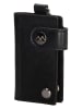 micmacbags Leder-Schlüsselanhänger "Mendoza" in Schwarz - (B)5,5 x (H)9 x (T)1,5 cm