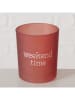 Boltze 3-delige set: windlichten "Weekend" rood/paars/lichtbruin - (H)9 cm