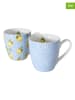 Boltze 2er-Set: Jumbotassen "Capri" in Blau/ Gelb - 480 ml